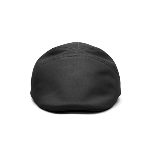 Sterkowski Ivy Five Newsboy | 100% Softened Cotton Flat Cap for Men | Breathable Airy 5 Panels Cap Without Lining - color: Black, size: 7 1/4