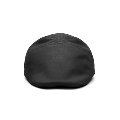 Sterkowski Ivy Five Newsboy | 100% Softened Cotton Flat Cap for Men | Breathable Airy 5 Panels Cap Without Lining - color: Black, size: 7 3/4