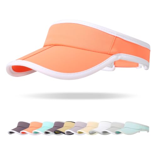 Sun Visor Caps Foldable Brim Adjustable Visor Hats for Women Men - color: Orange