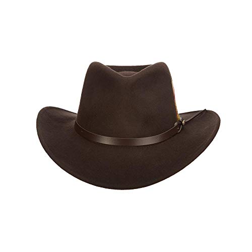Scala - Outback Hat for Men, Wool Felt Sun Hat, Wide Brim UV Protection - color: Chocolate, size: XX-Large