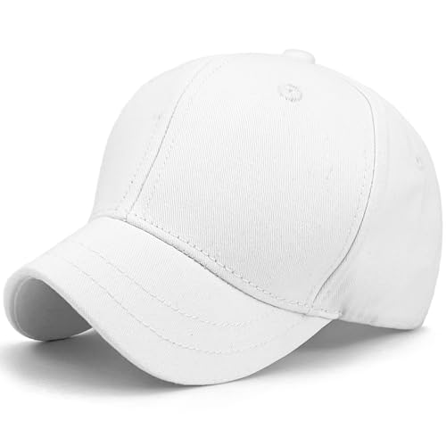Loneshark Short Brim Baseball Hat for Running Small Bill Umpire Cap - color: White