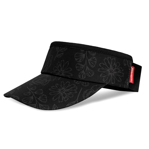 Headsweats Unisex Adult Lightweight Performance Running Sun Visor - color: Black/Floral