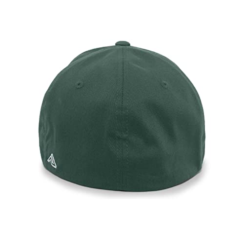 Pacific Headwear Unisex Adult Twill Stretchfit Cap - color: Dark Green, size: Large