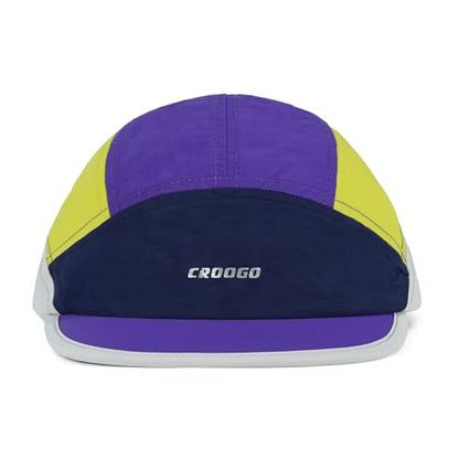 Clakllie Multicolor Short Brim Cap for Men Quick Dry 5 Panel Running Hat - color: Crsb09-purple/Navy