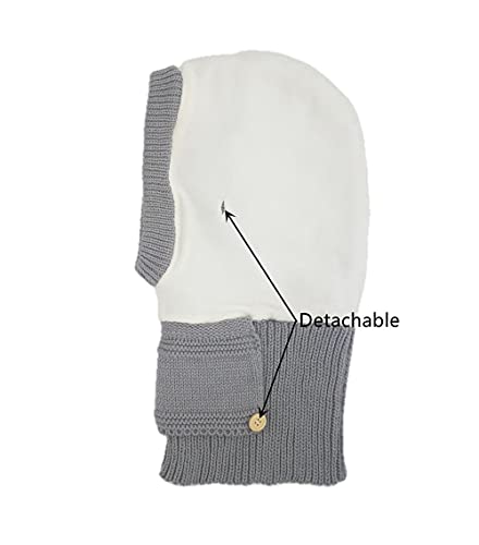Baby Winter Hat Scarf Set, Unisex Infant Toddler Kids Hat Scarf - color: Grey Bear, size: 1-3T