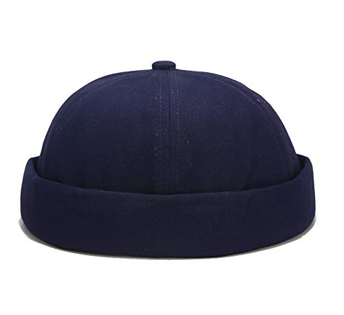 Men Women Cotton Docker Cap - color: Blank-navyblue