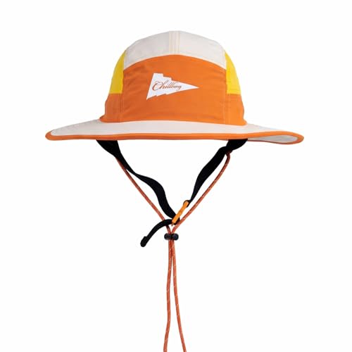 Color-Blocked Fisherman Style Sun Hat for Outdoor Camping, Surfing & Vacations - Wide Brim, UV Protective, Anti-Slip - color: B_amber