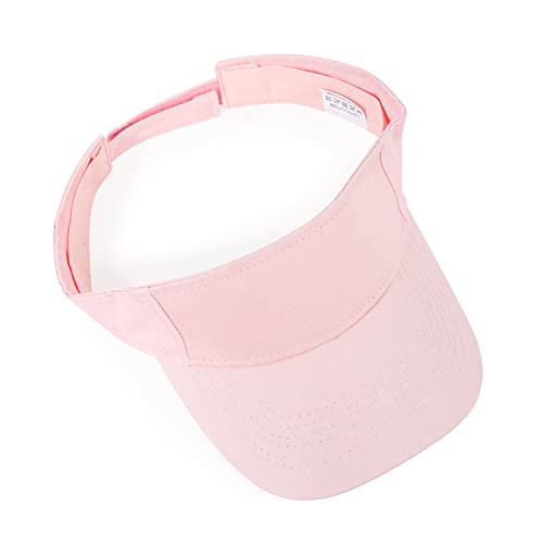 HH HOFNEN Sports Sun Visor Hats Cotton Adjustable Golf Caps for Men Women - color: #1b Solid Lightpink