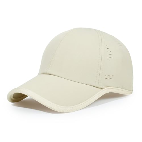 HH HOFNEN Quick Dry Baseball Hat Unstructured Athletic Golf Cap Women Men - color: 1-beige
