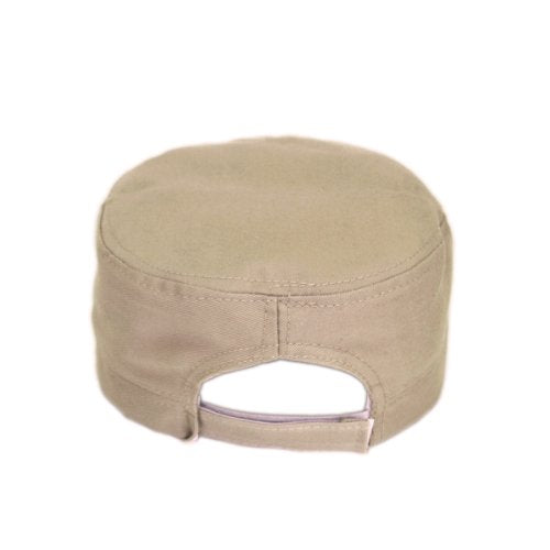 Adjustable Cotton Military Style Studded Front Army Cap Cadet Hat - Diff Colors Avail - color: Khaki