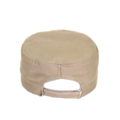 Adjustable Cotton Military Style Studded Front Army Cap Cadet Hat - Diff Colors Avail - color: Khaki