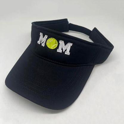 Embroidered Adjustable Sun Visor for Women Men Outdoor Golf Tennis - color: Baseball Mom