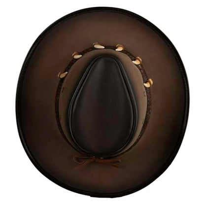 e4Hats.com UPF 50+ Australian Outback Faux Leather Hat - color: Crocodile Teeth a, size: Medium