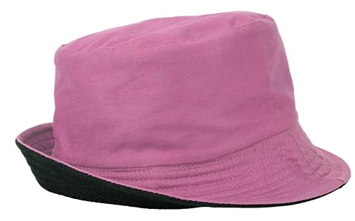 Gelante Reversible Bucket Hat for Men and Women - Cotton, Outdoor Sun Protection Bucket Hats. - color: Light Pink/Black