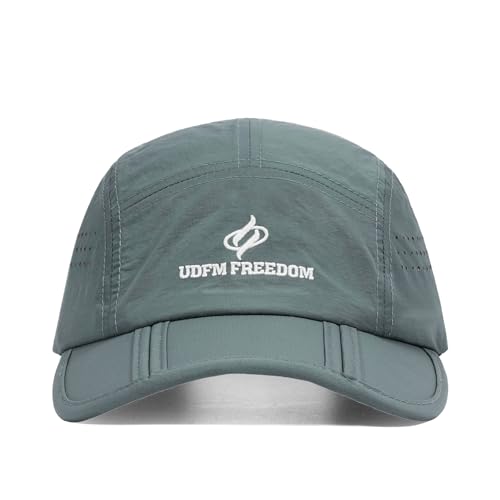 Clakllie Quick Dry 5 Panel Cap for Men Summer Folding Outdoor Hat Breathable Baseball Cap Unstructured Running Hiking Hats - color: Bs26zd01-coolgray
