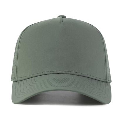 BOTVELA Men Adjustable Snapback Laser Cut Mesh Baseball Cap - color: Army Green