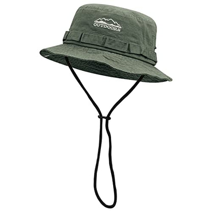 Clakllie Sun Hats for Women Men UV Protection Boonie Hats Summer Safari Jungle Hat Fishing Beach Hats UPF 50+ Camping Hats - color: S-dfh03-army Green