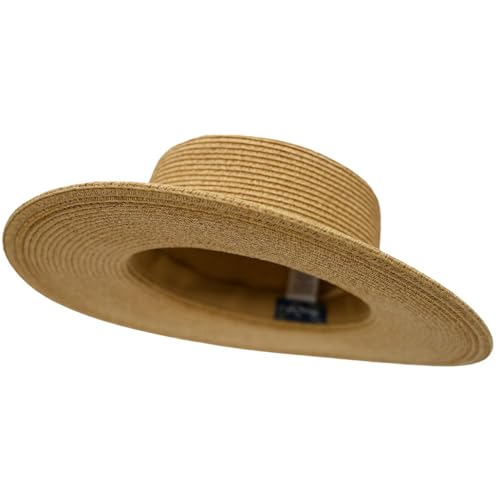 Panama Jack Women's Sun Hats - Paper Braid Straw, Assorted Styles - color: Brown Boater Hat