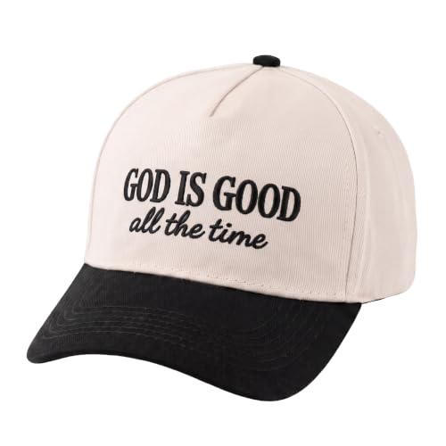 He's Golfing Baseball Cap, Retro Embroidered Golf 5-Panel Snapback Hat for Men Women, Casual Bicolor Streetwear Trucker Hat - color: God is Good Black