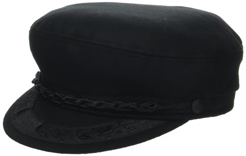 Aegean Black Adult Unisex Wool Fisherman's Cap - Newsboy Cap - Solid - Fall, Winter - size: 7 7/8
