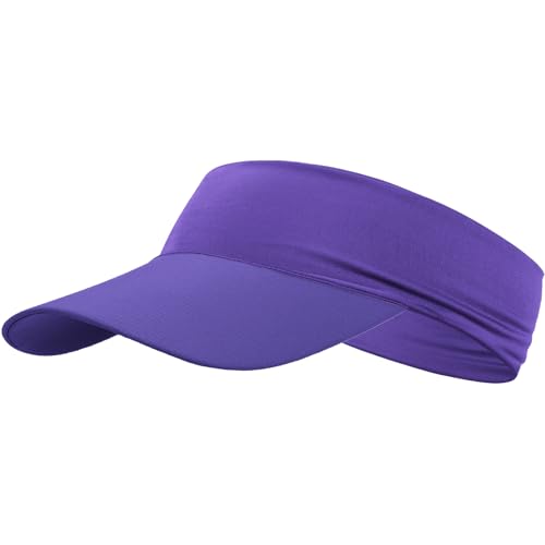 Cooling Stretchy Visor Hat for Women Men Summer Sports Sun Visors - color: Purple