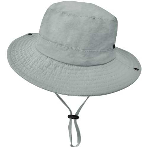 ZOORON Kids Sun Hat UPF 50+ Quick Dry Bucket Safari Hat for Girls and Boys - color: Dark Gray