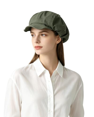 Suillty French Style Beret Caps for Women Girls Casual Solid Painter Caps Newsboy Hat - color: Green
