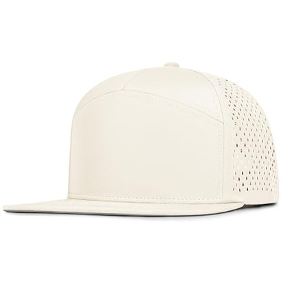 4 Inclusive Sizes Flat Bill Performance Trucker Hat Men Women, 7 Panel Snapback Running - color: 21.beige