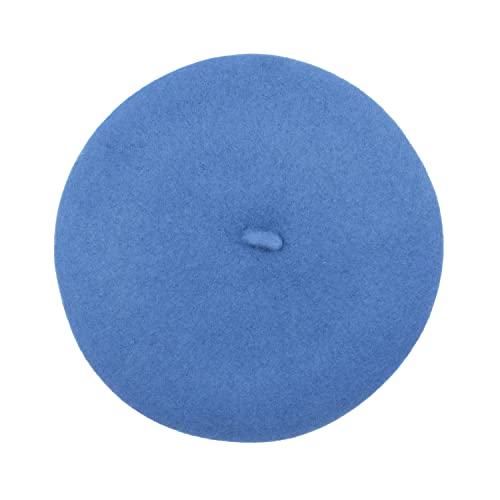Gllutt Women Wool Beret Hat French Style Solid Color - color: Egyptian Blue