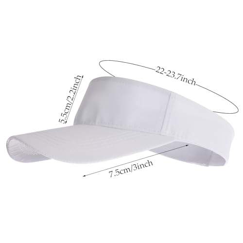 Sports Sun Visor Hat for Women Men Adjustable Lightweight Quick Dry Sun Visor for Golf Tennis Running Outdoor Sports - color: White