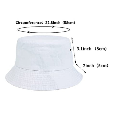 Washed Cotton Bucket Hats Packable Summer Beach Cap for Men Women - color: Ce-bh-khaki-white-red
