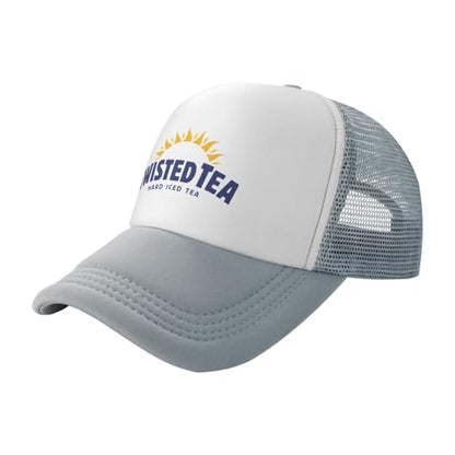 Mens Twisted Trucker Hat Mesh Snapback Adjustable Baseball Cap - color: Gray