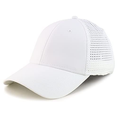 Armycrew UPF 50+ Cool Comfort Performance Stretchable Air Mesh Baseball Cap - color: White