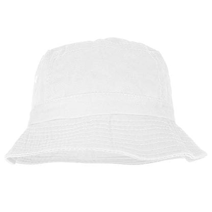 Armycrew Pigment Dyed Washed 100% Cotton Unisex Bucket Hat - color: White