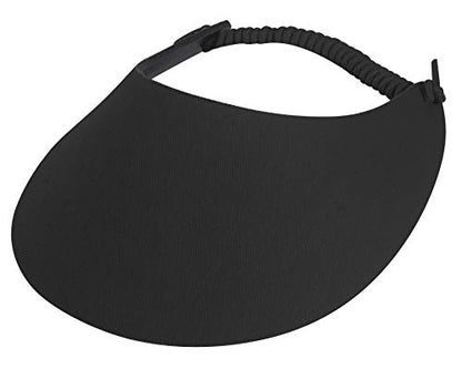 TOP HEADWEAR Women's Cotton Foam Visor- Stretch Sun Protection Hat - color: Black