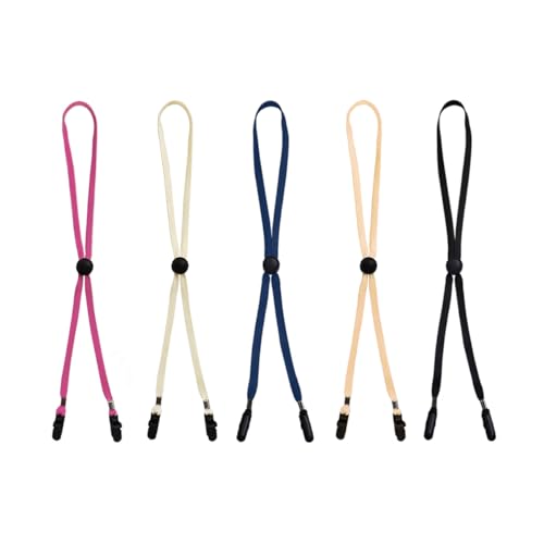 5 Pcs Adjustable Hat Strap Clips, Hat Chin Cord, Anti-Lost Cap Strap Clips for Golfing, Fishing, Boating, Sailing - color: 5 Colors