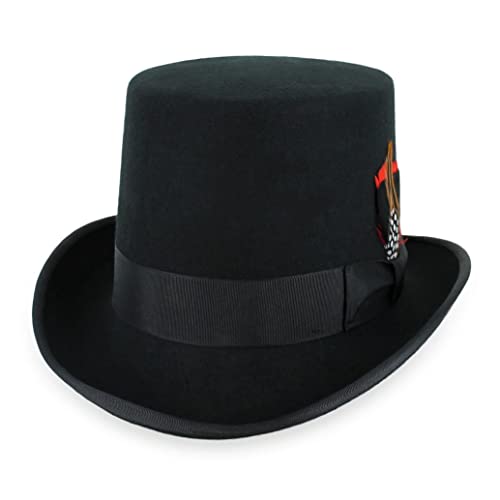 Belfry Mens Top Hat Satin Lined Topper 100% Wool in Black Grey Navy Pearl - size: Large