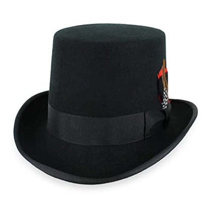 Belfry Mens Top Hat Satin Lined Topper 100% Wool in Black Grey Navy Pearl - size: X-Large