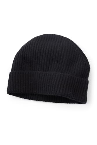 Fishers Finery Women's 100% Cashmere Cuffed Beanie - color: Black