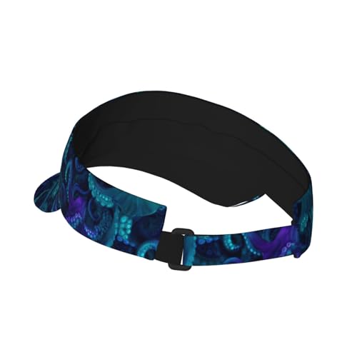 Sports Sun Visor Hat for Men Women, Adjustable Breathable Golf Tennis Cap - color: Octopus Tentacles Fantasy Style