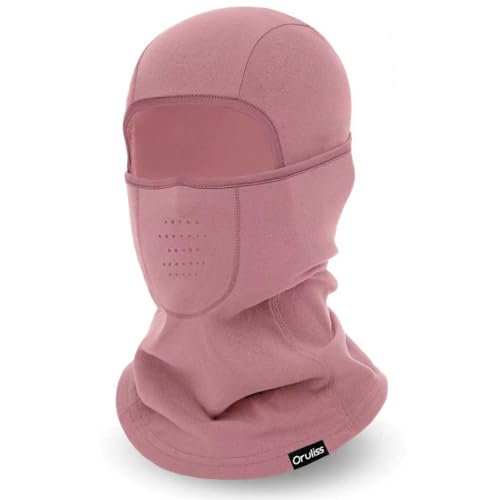 Breathable Balaclava Ski Mask for Men Women, Warm Winter Face Mask for Cold Weather Motorcycling Skiing Outdoor Work - color: Dark Pink