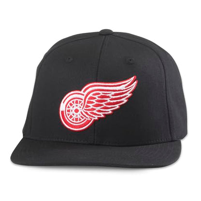 AMERICAN NEEDLE Officially Licensed NHL National Hockey League Archive 400 Adjustable Snapback Baseball Hat - color: Black (Detroit Red Wings)