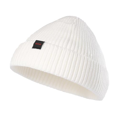 Fisherman Beanie Hats for Men Women,Knit Trawler Skull Cap,Watch Cap,Spring Fall Winter Warm Short Hats - color: (Thick Stretchy)-ivory-m