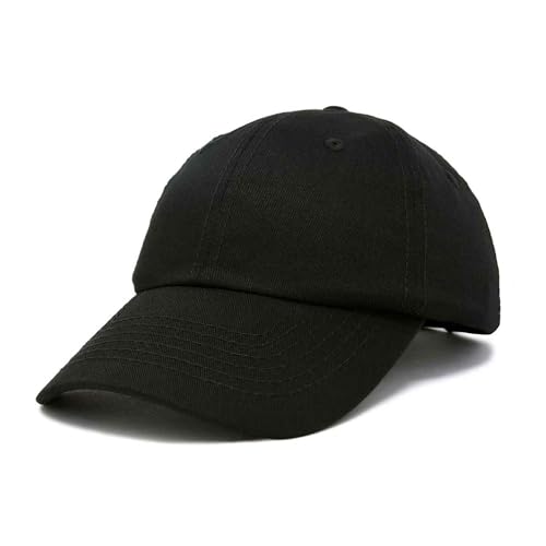 DALIX Baseball Cap Dad Hat Plain Men Women Cotton Adjustable Blank Unstructured Soft - color: Black