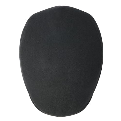 FEINION Men Wool Blend Flat Cap Tweed Newsboy Ivy Hat - color: Black