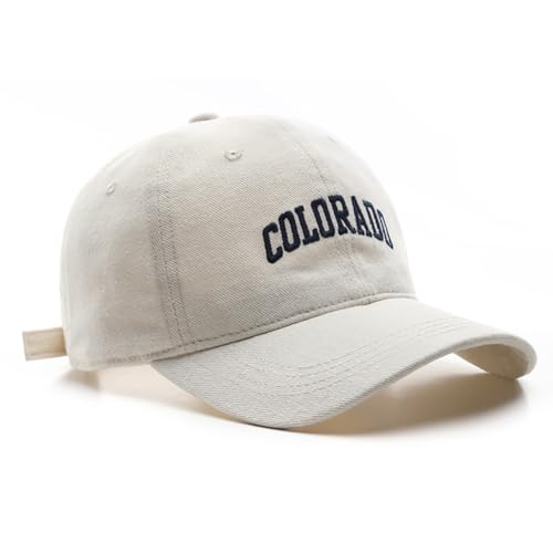 Colorado Hat Unisex Solid Color Baseball Cap Sun Hat for Men and Women - color: Beige