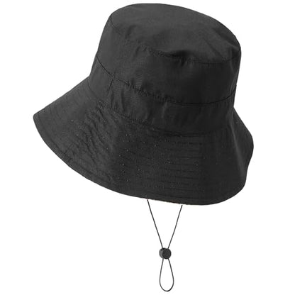 Lightweight Soft Women's Sun Hat, Floral Print UPF50+ UV Protection Bucket Hat, Foldable Portable, for Beach Vacation - color: Black