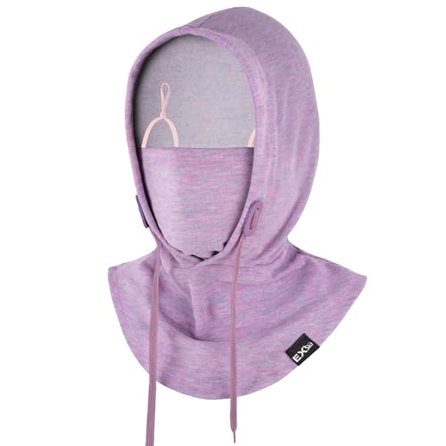 Balaclava Ski Mask, 4-in-1 Warm Adjustable Neck Gaiter for Men Women - color: Light Purple