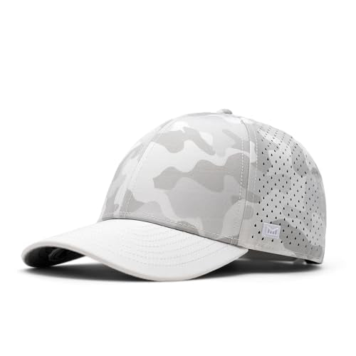 melin A-Game Hydro, Men’s Performance Snapback Hat - color: Snow Camo, size: Medium-Large