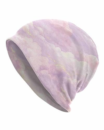 Unisex Stretch Knit Beanie Hat - color: Iridescent Cloud